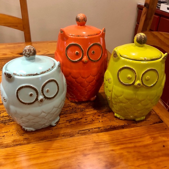 Stoneware Harvest Owl Salt And Pepper Shaker Set Harvest Cracker Barrel Old Country Store Owl Kitchen Stoneware Harvest